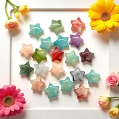 アクリルビーズ 星 約20個 穴あき グラデーション カラーランダム スター ビーズ ブレスレット キーホルダー ハンドメイド アクセサリーパーツ pt-2940