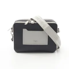 ディオール Dior ショルダーバッグ ネイビー/グレー レザー ショルダーポーチ レディース Used A