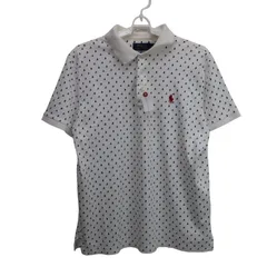 Polo by Ralph Lauren(ポロ ラルフローレン) ポロシャツ 白ネイビー メンズ M ゴルフウェア 2510-0878 中古