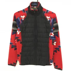 ラルフローレン 切替中綿ジャケット 黒×レッド 前身頃中綿 レディース S ゴルフウェア Ralph Lauren