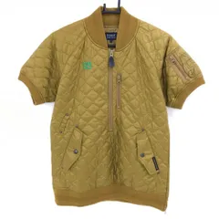 【美品】パーリーゲイツ 中綿半袖ブルゾン イエローブラウン キルティング ハーフジップ レディース 1(M) ゴルフウェア PEARLY GATES