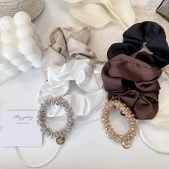 シュシュ ビーズヘアゴム ３点セット