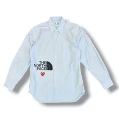 THE NORTH FACE × PLAY COMME des GARCONS STRIPE L/S SHIRT ストライプロングスリーブシャツ 長袖シャツ ザノースフェイス プレイコムデギャルソン コラボ AE-B202 ブルー×ホワイト S 2364M9