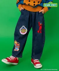 WEB限定 セサミストリート ワッペンパンツ 10分丈　BREEZE J421735　デニム