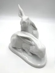 HEREND WHITE RABBIT ヘレンド　ホワイト　ラビット　バニー　ウサギ　うさぎ フィギュリン 置物のサムネイル