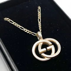 GUCCI/グッチ GG インターロッキング Ｇ シルバー ネックレス 925 メンズ