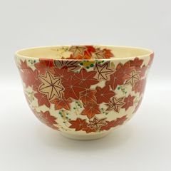 抹茶茶碗 鼠志野 美濃焼 捻上手 信男作 共箱入 茶盌 茶道具 陶芸 古