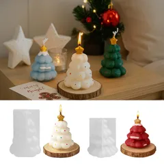 新品 クリスマスツリー シリコンモールド 2個セット キャンドルモールド クリスマス オーナメント UVレジン シリコン型 キャンドル エポキシ樹脂 粘土 石鹸 石膏 抜き型 ハンドメイド DIY