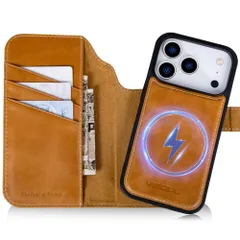 新品 VISOUL iPhone 17 Pro 対応 ケース 手帳型 本革 アイフォン17 プロ 手帳型ケース MagSafe対応 スマホケース レザー カード収納 携帯カバー 横置きスタンド機能付き マグネット式 全面保護 柔軟なTPU素材 アイホン17 P