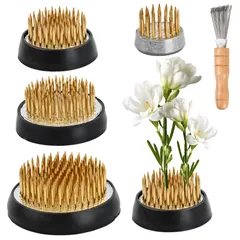 新品 生け花 剣山 丸剣山 ゴムリング付き 4点セット 掃除道具付き フラワーアレンジメント 材料 滑り止 華道 道具 初心者から上級者まで適しています 陶器 花器を傷つけない