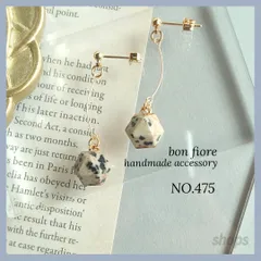 NO.475 ダルメシアンジャスパー 多面カットの宝石風ピアス　イヤリング　サージカルステンレス　金属アレルギー対応　ハンドメイドピアス 　アクセサリー　天然石　華奢　一粒　上品　宝石　揺れる　プレゼント　ギフト　お守り　お呼ばれ　おしゃれ　大人