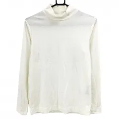 【美品】ビバハート 長袖ハイネックシャツ アイボリー 表微起毛 ネックロゴラインストーン レディース L ゴルフウェア VIVA HEART