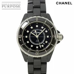 シャネル CHANEL J12 33mm H1625 レディース 腕時計 12P ダイヤ デイト ブラック セラミック クォーツ ウォッチ 90301906