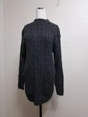 日本輸入 ヴィンテージ una tina アルパカ ジーン グレー ケーブル編み アルパカニット ハーフ