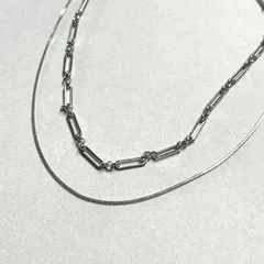 ロングネックレス　シルバー　銀　2連　2重　ユニセックス　男女兼用　華奢　おしゃれ　上品　高級　高品質　大人可愛い　原宿　個性的　アクセサリー　ギフト　プレゼント　レディース　メンズ　ネックレス　チェーン　スネーク　無料ラッピング　オーガンジー袋　シンプル
