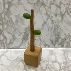 【中古品】ユリイカ YURiiKA メモの芽 木製メモスタンド マグネット式 インテリア雑貨 ナチュラルデザイン