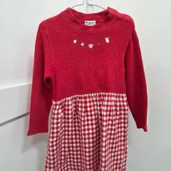 110 日本 ファミリア 女の子 レッド CHECK ONE PIECE