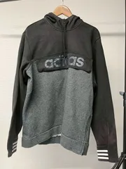 ADIDAS ハーフジップスウェット ブラック XL US古着