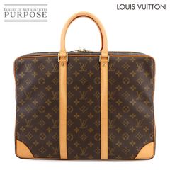 新品同様 ルイ ヴィトン LOUIS VUITTON モノグラム ポルトドキュマン ヴォワヤージュ ビジネス バッグ ブリーフケース ブラウン 90299641