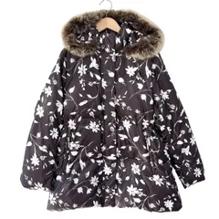 Z1586  BALMAIN  バルマン　花柄ダウンコート　ブルーフォックス　ブラウン　茶色　レディース　Mサイズ