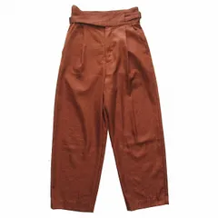 18aw 6 ROKU BEAUTY&YOUTH B&Y ロク ビューティーアンドユース SATIN GURUKA PANTS サテン グルカパンツ タックパンツ ハイウエスト トラウザー 34 茶 ブラウン/レディース