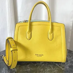 ケイトスペード KATE SPADE ノット ミディアム サッチェル ショルダーバッグ ハンド 2WAY レザー 斜め掛け 黄 イエロー