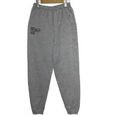 Champion チャンピオン スウェットパンツ AUTHENTIC ボトム HD MUSCLE フィットネス プリント ワンポイント刺繡 GUATEMALA製 Nサイズ ライトグレー