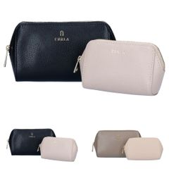 FURLA コスメティックケース ポーチ イエロー & 自転車 キーホルダー 