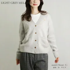 メゾンキツネ MAISON KITSUNE レディース ウールカーディガン Vネックカーディガン BABY FOX PATCH BOXY CARDIGAN LW00507KT1006 H120 LIGHT GREY MELANGE