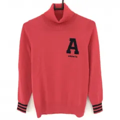 【超美品】アディダス タートルネックセーター ピンク×ネイビー ニット ウール混 ハイネック レディース M/M ゴルフウェア adidas