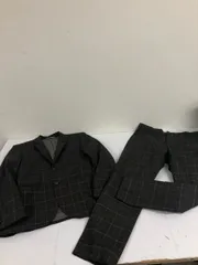 送料無料★H&M エイチアンドエム★フォーマルスーツ　ブラウン　チェック柄スーツ 上下セット セットアップ★メンズ　48 #70701saq