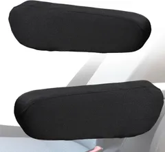 MINORITY DESIGN アームレスト カバー 車 肘掛け 自動車 防汚 アクセサリー 汎用 2枚セット 37×12cm (ブラック)