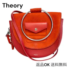 【返品OK】美品 Theory セオリー フープハンドル 2way ハンドバッグ ショルダーバッグ レッド【D】