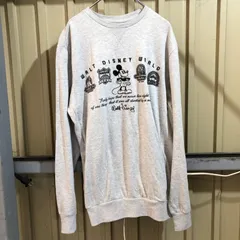 727 Disney PARKS トレーナー グレー L ディズニーパーク Mickey Mouse スウェット 刺繍 ミッキーマウス 古着卸 アメリカ仕入