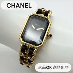 【返品OK】電池交換済み 良品 CHANEL シャネル プルミエール L H0001 クォーツ 腕時計 レディース ゴールド ブラック文字盤 【D-20251110ミ2512】
