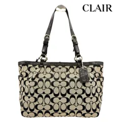 【美品】コーチ シグネチャー トートバッグ キャンバス 黒 ブラック レディース COACH