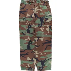 古着 00年代 米軍実品 迷彩柄 ウッドランドカモ リップストップ ミリタリー カーゴパンツ コンバットパンツ USA製/eaa595540