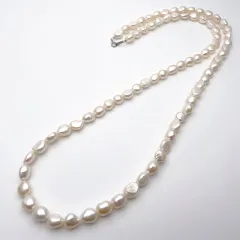 120cm 大粒バロック淡水パール ロングネックレス 金属アレルギー 本真珠 結婚 入園 入学 卒園 卒業 ウエディング SV925