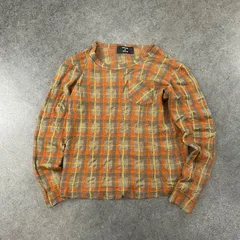 サンプル品 美USED 日本製 CABANE de ZUCCa L/S Plaid Sweater カバンドズッカ 長袖 ニット セーター カットソー  チェック柄 クルーネック デザイン ポケット エルボーパッチ マルチカラー