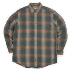 ウールリッチ TETON by WOOLRICH 90s 00s 90-2000年代 フランネル ボタンダウンシャツ BD USA アメリカ 珍品 ヴィンテージ 古着 グリーン系 オンブレチェック柄 L【中古】