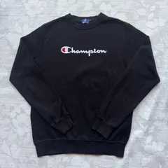 チャンピオン Champion ビッグロゴ クルーネックスウェット トレーナー L 黒