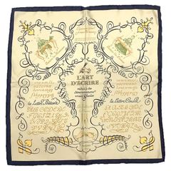 エルメス スカーフ シルクモスリン 90cm レア新品❣️「書の芸術