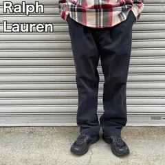 90ｓ☆ラルフローレン☆ANDREWPANT☆ツータックチノパンツ☆チノパン☆ブラック☆L相当