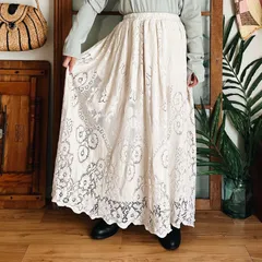 ヴィンテージ レース リメイク ロングスカートH（m302）