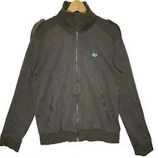 adidas/アディダス ジャケット ジップアップ スウェット ライトアウター 長袖 ワンポイント刺繡 China製 Mサイズ カーキ