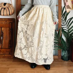 ヴィンテージ レース リメイク ロングスカートJ（m303）