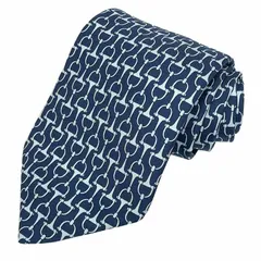 HERMES　エルメス　ネクタイ　ネイビー　ビット柄　箱付き　美品　aq12037