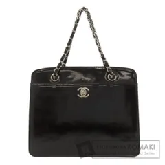 CHANEL シャネル チェーンバッグ ココマーク シルバー金具 ハンドバッグ エナメル レディース [中古]