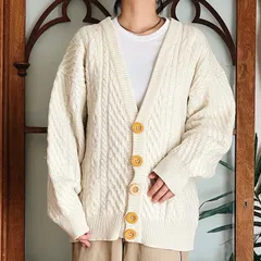 ユーロ古着 イタリア製 フィッシャーマン カーディガン(m309)