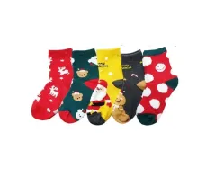 新品) クリスマス 靴下 5足 セット 3号5 6歳